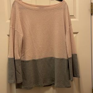 Open knit long sleeve top